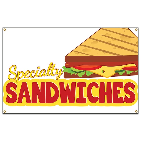 Specialty Sandwiches Banner Heavy Duty 13 Oz Vinyl with Grommets